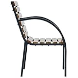 Festnight Gartenstühle 2 STK. Holz Sitz und Rückenlehne aus Holz + Stahlrahmen - 4