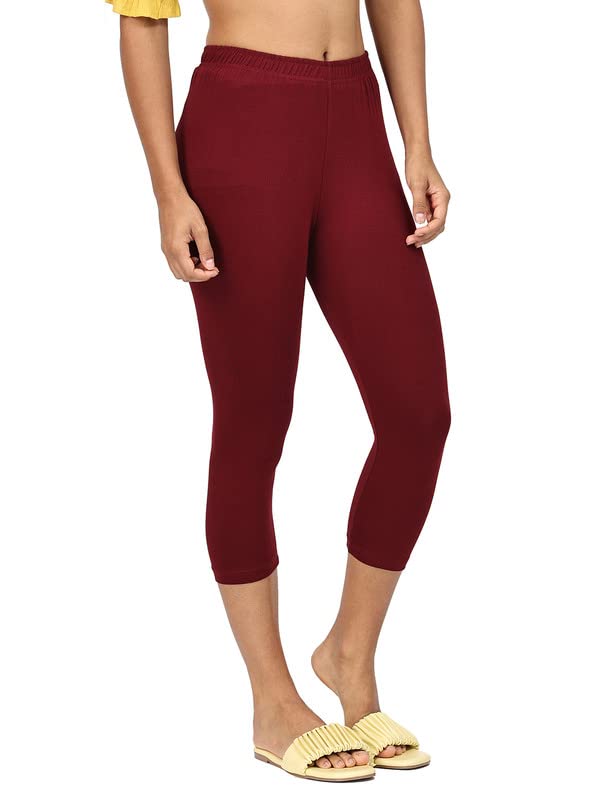 Image of Robinbosky Premium Stretchable Cotton Capri Legging for Women | Suitable for Formal wear & Casual wear | High-End Elastic Makes. The Leggings Squat Proof and Durable for Travel, Yoga, & Workout.
