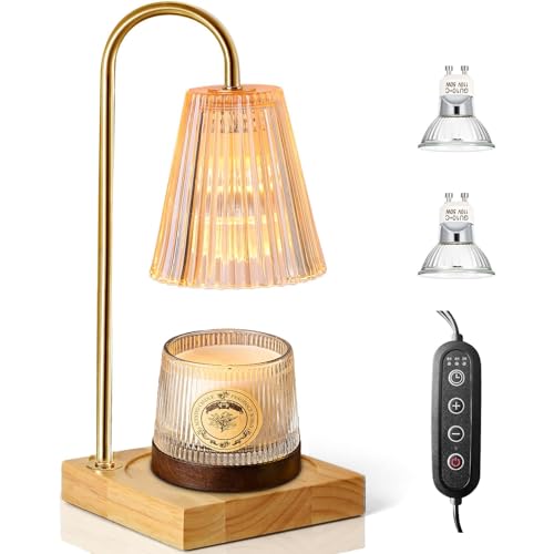 NEMMXUB Difusor de Aromas Difusor Candle Velas Aromáticas Quemador aceites Esenciales, Calentador para Aceites Esenciales, Cera aromática y Vela,con Temporizador, Brillo Ajustables