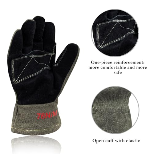 Intra-FIT Structural Fire Fighter Glove,NFPA 1971 Curved Fingers, Heat Resistance, Flame resistance, Fire-fighting Gloves
