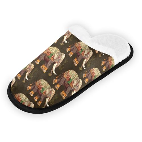 Mandala Elephant Cartoon Brown Slippers For Women Men Soft Memory Foam Non-Slip Animal Winter Indoor House Shoes Travel Slipper2