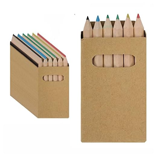 30 Cajas de 6 Mini Lápices de Colores. No Tóxicos. Cajas Lisas para que Puedas Personalizarlas a tu Gusto