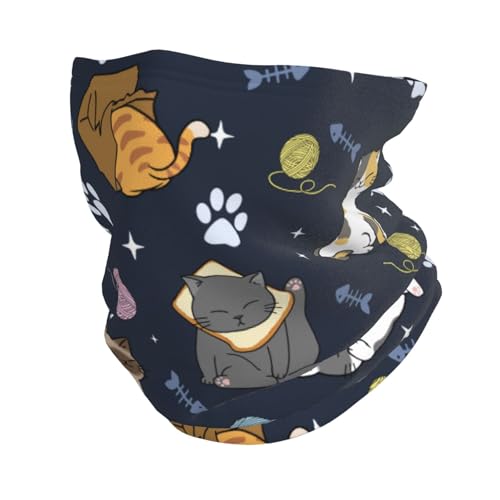 RPLKZEP Cute cat Neck Gaiter Face Mask Men Women Bandana Face Mask Chemo Hats Headwear