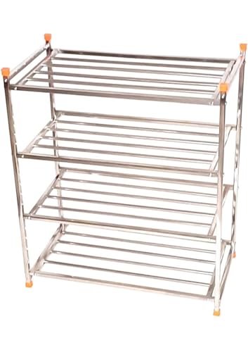 Image of Stainless Steel Shoe Rack, Multipurpose Rack, Multilayer (4 Shelves)