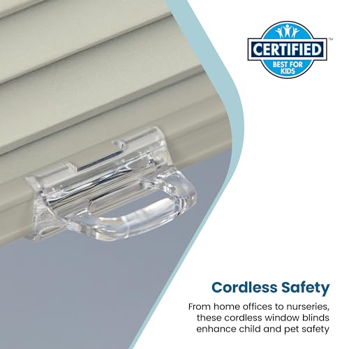 BlindsAvenue Cellular Honeycomb Cordless Shade, 9/16" Single Cell, Blackout, Misty Gray, Size: 67.5" W x 48" H