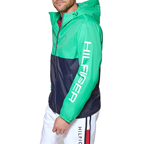 Image of Tommy Hilfiger Men's Lightweight Active Water Resistant Hooded Rain Jacket