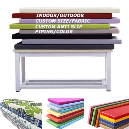 Coussin de banc sur mesure haut de gamme en coton et lin pour meuble de baie vitrée