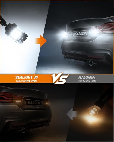 Image of SEALIGHT 1157 LED Bulb White, Anti Hyper Flashing 7528 BAY15D LED Bulbs for Reverse Light, Turn Signal Light, Parking DRL Tail Brake Lights, 6000K White, 2 Pack