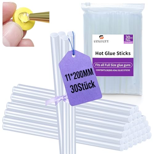 SUNFATT Heißklebesticks 11x200mm Transparent für Heißklebepistole