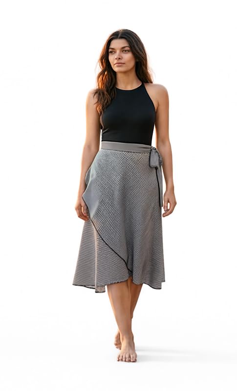Image of Women's Boho Skirt High Low Split Summer Beach Midi Wrap Skirts