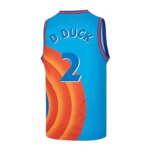 TUEIKGU #2 D Duck Basketball Jersey for Men Movie Couples Halloween Costume (Blue, Large) Cover