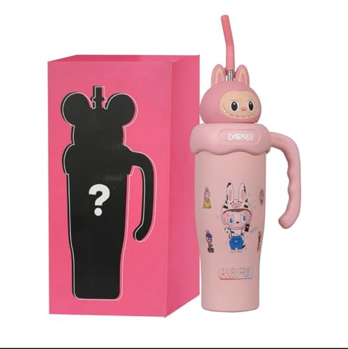 Image of Fancy Kitchen Cartoon Kids Tumbler - 850ml Stainless Steel Double-Walled Travel Mug - Leak-Proof, BPA-Free with Straw - Perfect for School & Outdoor Use. (Cute Pink Doll)