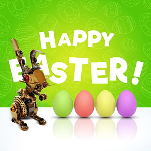 Lingxuinfo 3D Metal Bunny Metal Puzzle, Rabbit Mechanical Model Kit With Easter Egg (150Pcs+), Steampunk Style Model, Home Decor Collection Gift #TOP3
