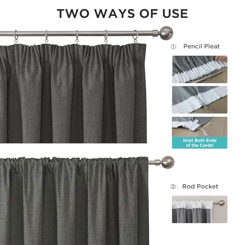 Cortinas 100% opacas Joydeco grises de 2 paneles aislantes para ventanas 7