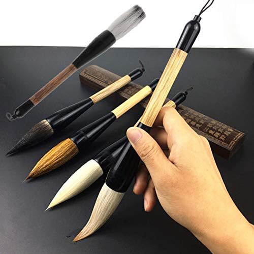QIANLAI 5 Styles Chinese Calligraphy Brush Pen Goat Hair Bamboo Shaft Paint Brush Art Stationary Oil Painting Brush,1 pc Color is Random