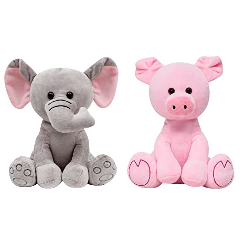 Kit 2 Pelúcias Infantil Bebe Ursinho Grande 25 cm Safari Animais Bichinhos Antialérgico Decoração Bu