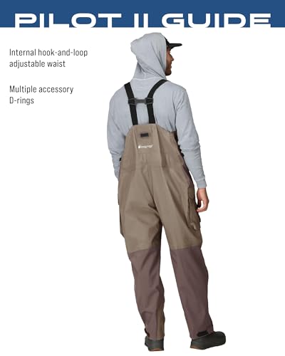 FROGG TOGGS Men's Pilot II Guide Waterproof Breathable Rain Bib, Stone and Taupe, Medium3