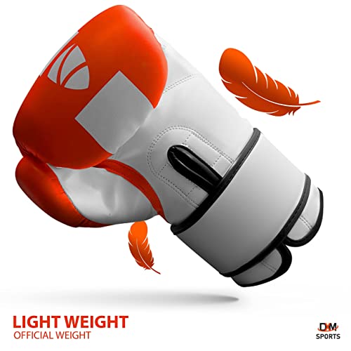 Dxm Sports Boxing Gloves For Men & Women, Boxing Training Gloves Ideal For Heavy Punching Bag Workout Kickboxing, Muay Thai, Mma Orange & White, 14 Oz #TOP4