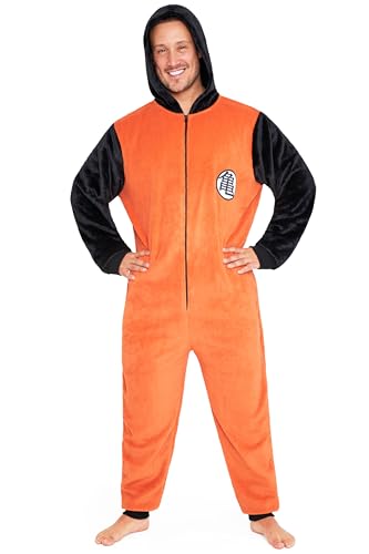 Dragon Ball Z One-Piece Pajamas for Men with Hood - Anime Gifts for Him