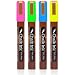 Chalk Ink 6mm Fluorescent Wet Wipe Markers, 4-Pack
