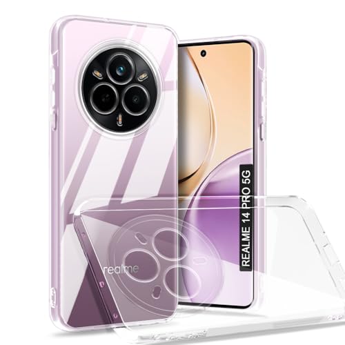 Image of AESTMO Back Case Cover for Realme 14 Pro 5G | Crystal Clear Design | Shock Proof Design | Transparent Back Case Cover for Realme 14 Pro 5G (Transparent, TPU)