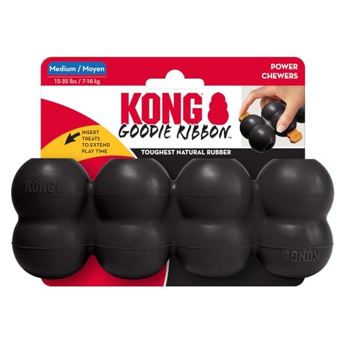 KONG Extreme Goodie Ribbon - Befüllbares Hundespielzeug aus Naturkautschuk - Für Mittelgroße Hunde