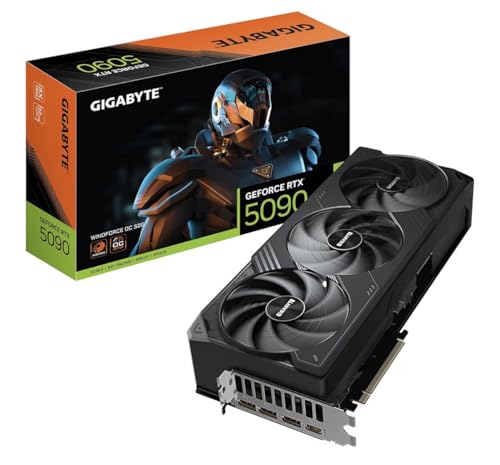 Image of GIGABYTE GeForce RTX 5090 WINDFORCE OC 32GB GDDR7 Graphics Card, 512-Bit, PCI Express x16, Triple Fan Cooling System
