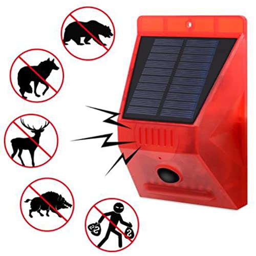 Aolyty Solar Warning Light With Motion Detector Remote Control, Ip65 Waterproof Solar Alarm Light 4 Work Modes 129Db Sound Security Siren Light For Home, Farm, Barn, Villa, Yard, Hacienda #TOP3