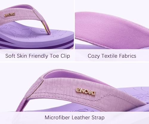 Image of ONCAI Women's Platform Wedge Flip Flops Trendy Dressy Womans Summer Flatform Chunky Heel Sandals with Comfortable Walking Outdoor Rubber Soles (US Size 5-11)