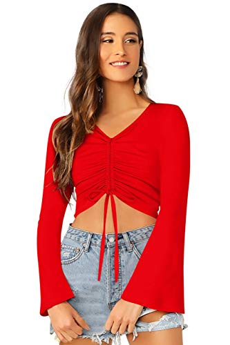 Image of AVINA Women Casual V-Neck Crop top