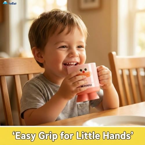 Image of FunBlast Milk Mug for Kids - 390 Ml; Unbreakable Mug for Kids, Milk Mugs for Kids Unbreakable - Milk Drinking Cup for Kids (Pink2)