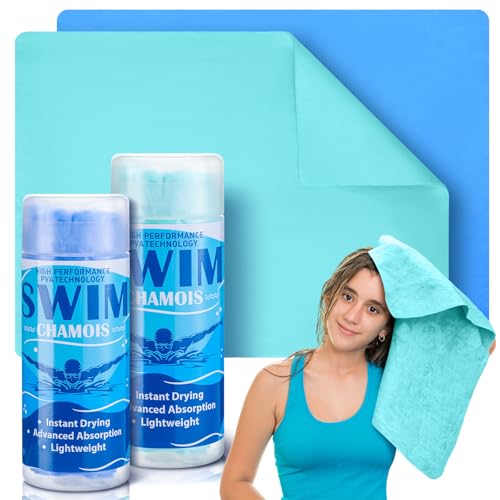 SmoothNovelty 2 Pack Swim Chamois Towel Water Absorbent Quick Dry