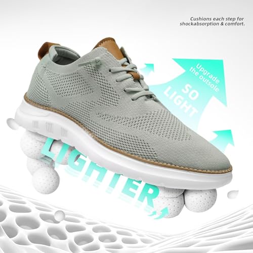 Image of Mens Casual Dress Shoes Fashion Mesh Oxfords Business Walking Work Sneakers Comfortable Lightweight Soft Sole
