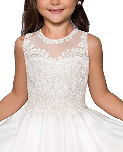 Hengyud First Holy Communion Dresses Lace Flower Girls Dress for Wedding3