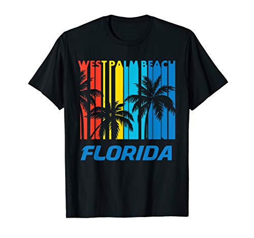 Retro West Palm Beach Florida Palm Trees Vacation T-Shirt