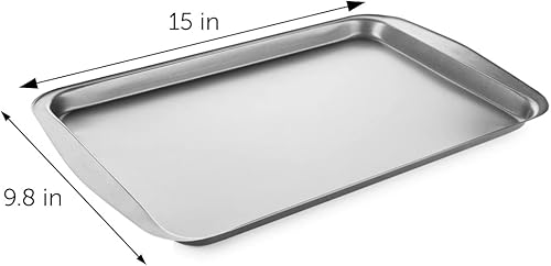 Miniatura 2 de DecorRack Paquete de 2 bandejas para hornear antiadherentes de 15 x 9.8 pulgadas, bandeja para hornear galletas y bandeja para rollo de gelatina,