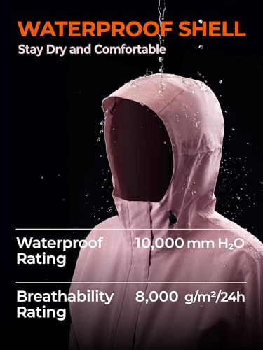 ORORO Women's 3-in-1 Heated Jacket with Waterproof Shell and Heated Fleece Liner, Fleece Heated Jacket with Battery4