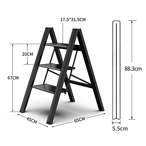 Taburete escalera plegable con pedal ancho antideslizante robusto para adultos en el hogar 3
