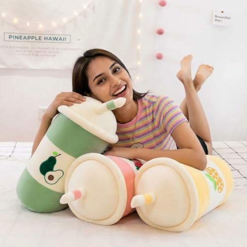 Image of Giant Orange Fruit Tea Plush Massive Boba Body Pillow