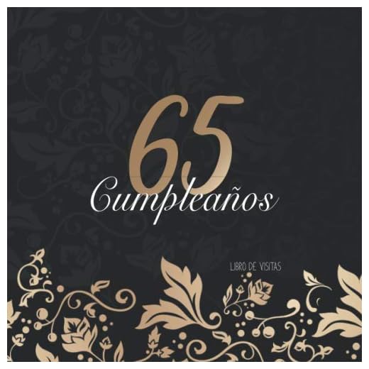 65 cumpleaños: Libro de visitas / Decoración de cumpleaños y regalo para la celebración de los 65 años
