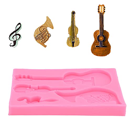Molde de Silicona en Forma de Guitarra para Decorar Pasteles, Chocolates y Fondant - Suministros para Repostería