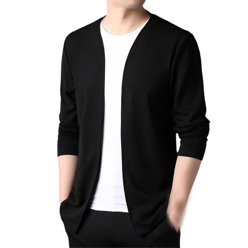 Cárdigan para Hombre Suéter De Punto Sólido Cárdigan De Algodón para Cárdigan Informal con Botones Suéter para