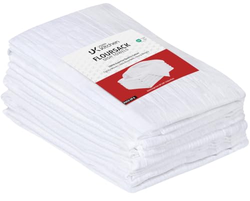 Utopia Kitchen White Flour Sack Towels [6 Pack - 28 x 28 Inch] 100% Cotton Tea Towels for Cleaning & Drying - Highly Absorbent Kitchen Dish Cloth