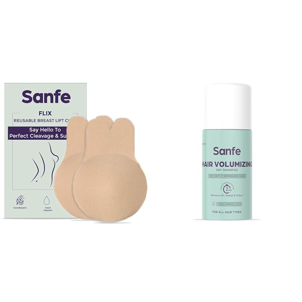 sanfe Flix Reusable Boob Lift Cups Hair Volumizing Dry Shampoo - 25ml Instantly refreshes & add Volume Leaves no Residue-picture-12