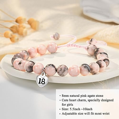 8-21 Year Old Girl Birthday Gifts Sweet Number Heart Bracelet for Daughter/Granddaughter/Niece/Friends3