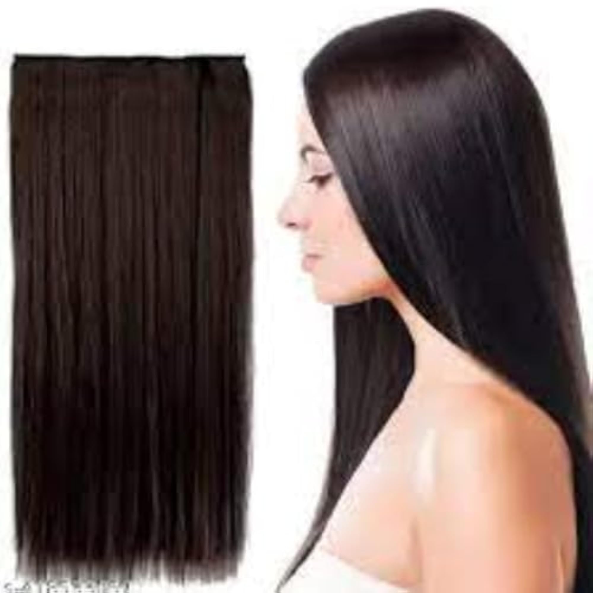 Synthetic Fibre 5 Clips Straight Hair Extension