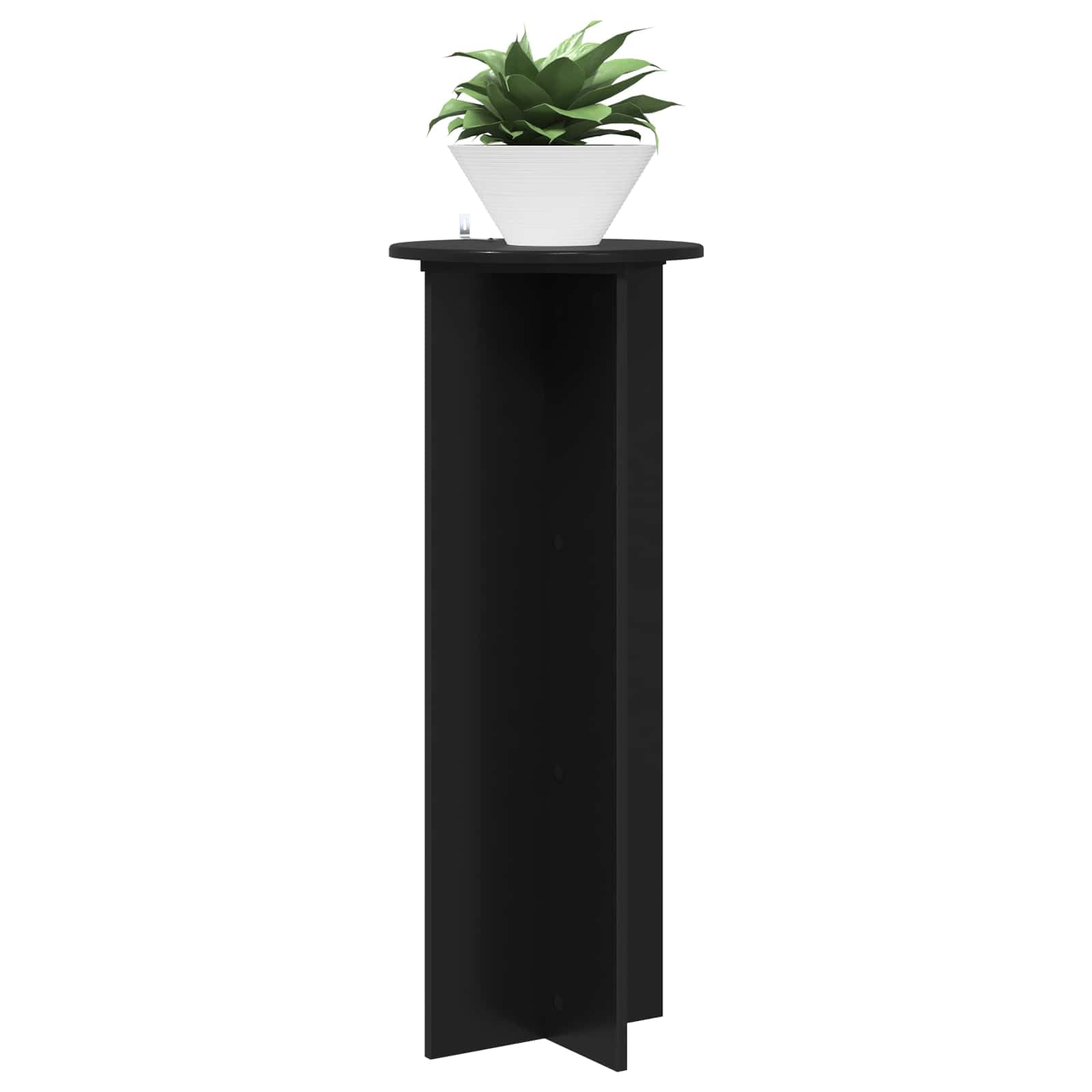 Lot de 2 supports pour plantes - Noir - Diamètre : 40 x 100 cm - En bois