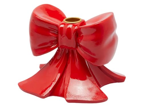 Edg - Enzo De Gasperi Porta Candela Fiocco Rosso Di Natale 13X13Xh11 Cm