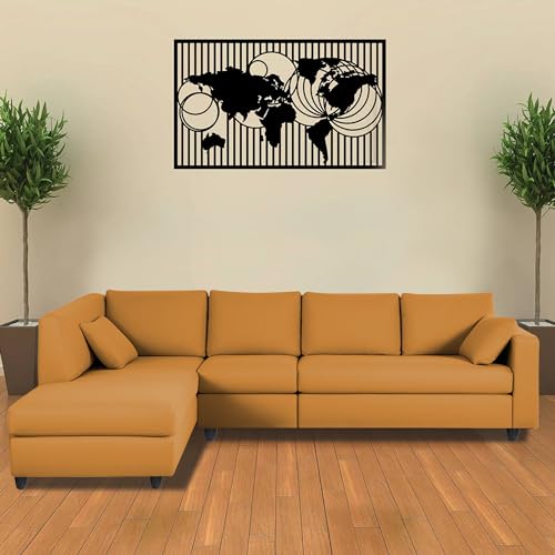Image of Florian LHS 6 Seater L Shape Sofa Set for Living Room (Orange Fabric) Premium Fabric Sofa