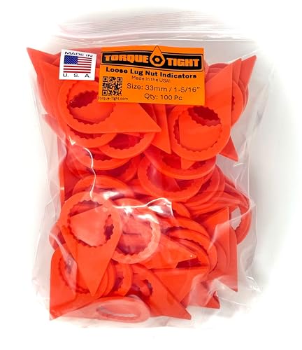 Image of 33mm Loose Lug Nut Indicators - 10pc Pack - Made in USA (Orange, Wholesale)